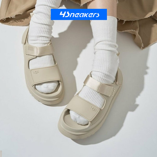 UGG炫金魔术贴厚底一字凉拖鞋