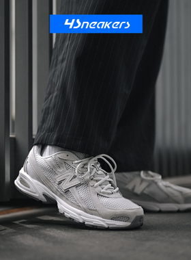 NEW BALANCE NB740系列 男女银白低帮复古拼接网眼透气运动鞋