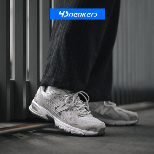 男女银白低帮复古拼接网眼透气运动鞋 NB740系列 BALANCE NEW