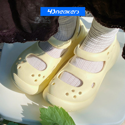 卡骆驰Crocs 户外男女玛丽珍沙滩休闲鞋厚底增高凉拖洞洞鞋