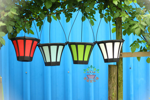 小宫灯彩色垂吊盆 造型树脂挂盆 多肉吊兰绿萝室内阳台悬挂式花盆