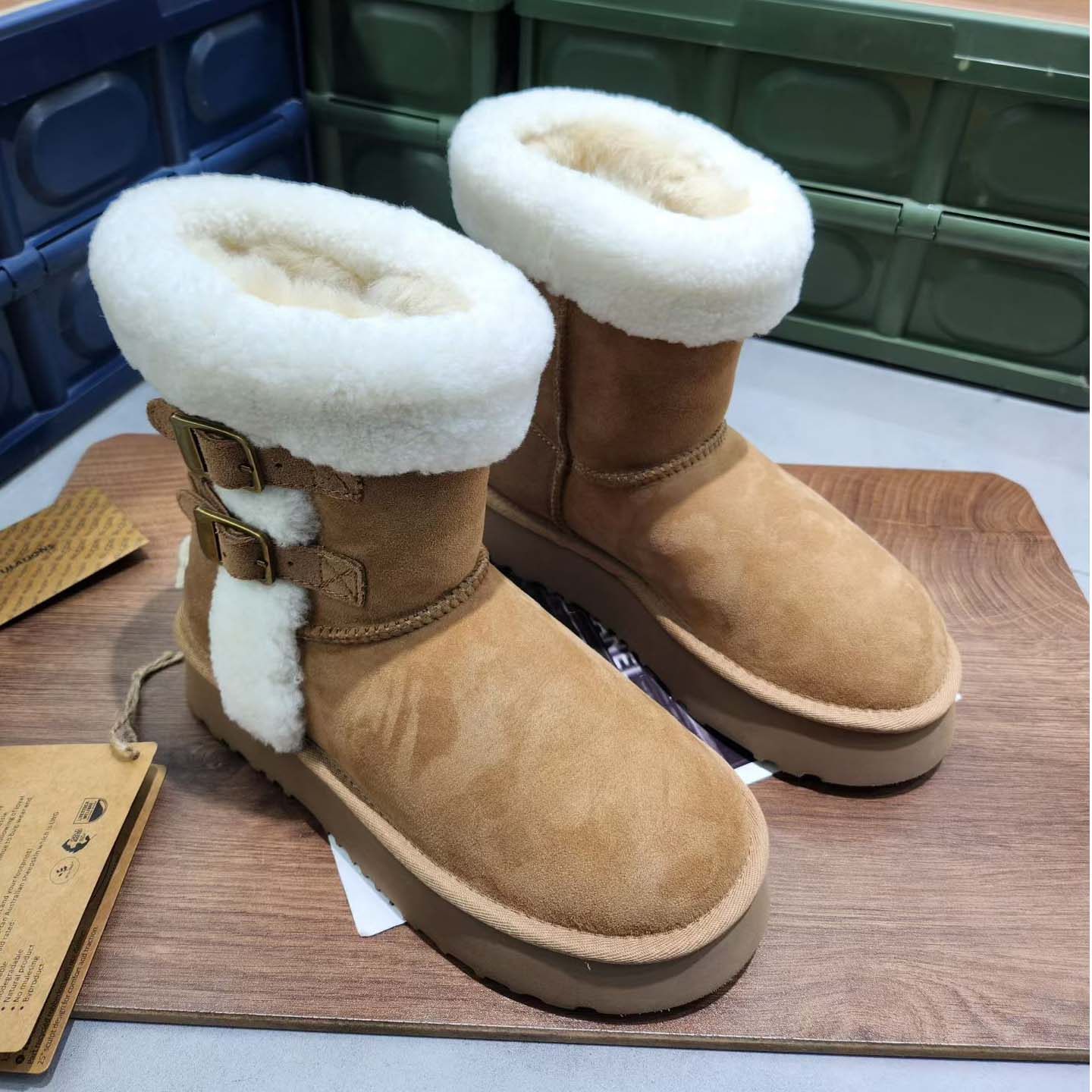 中筒雪地靴女真皮毛一体毛口外贸原单2025零下40度东北大棉鞋冬潮,女鞋,时尚雪地靴,淘宝优惠券,粉丝福利购,淘宝优惠卷