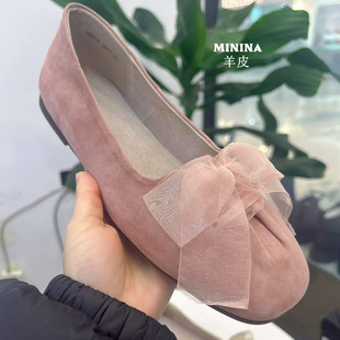 羊皮豆豆蛋卷瓢鞋女舒适软底时尚显白折叠妈妈鞋广州船鞋单鞋夏