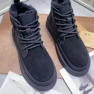 纯皮加绒雪地靴防滑高端鞋东北