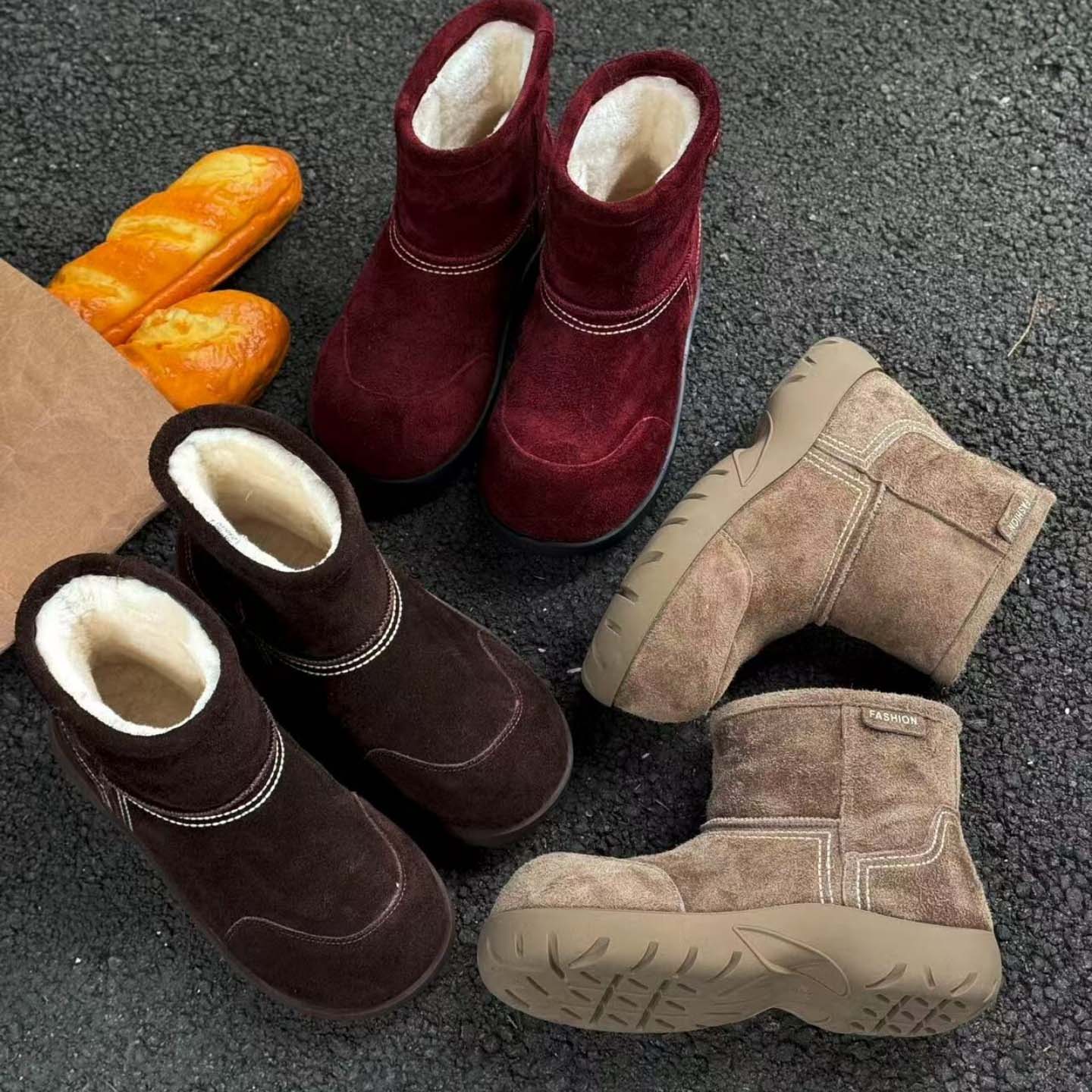 纯皮羊毛雪地靴舒适软底防滑高端