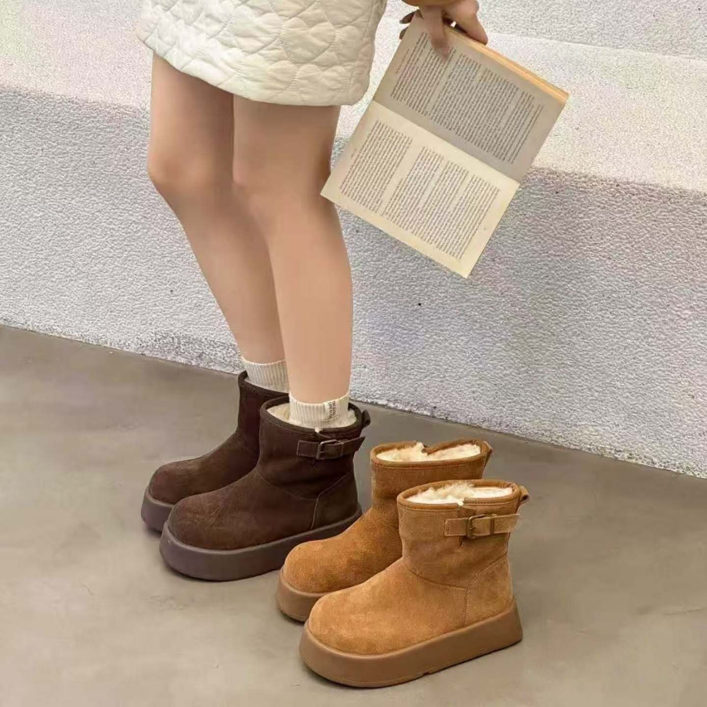 纯皮雪地靴羊毛防滑高端大棉鞋