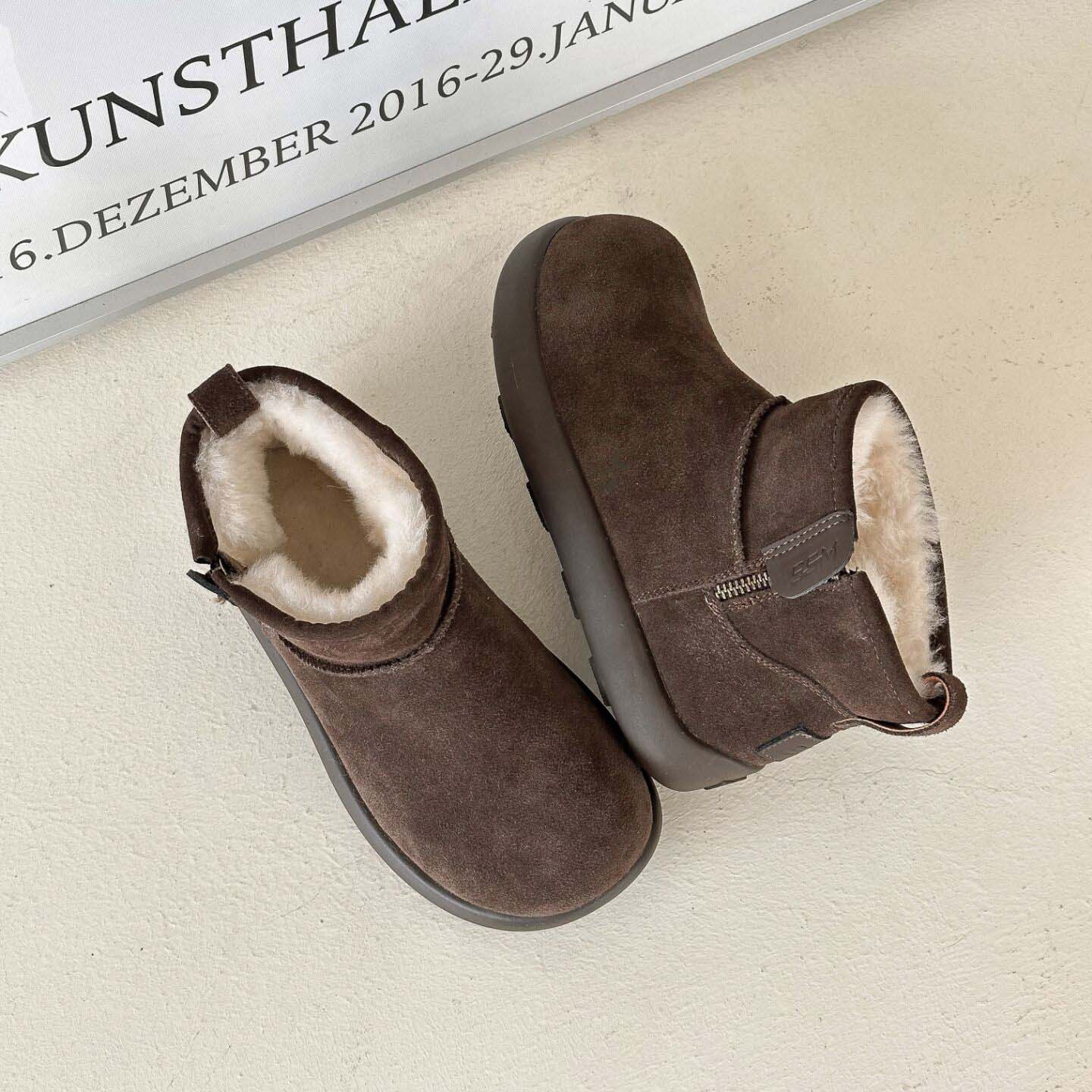 纯皮雪地靴加厚保暖防滑高端