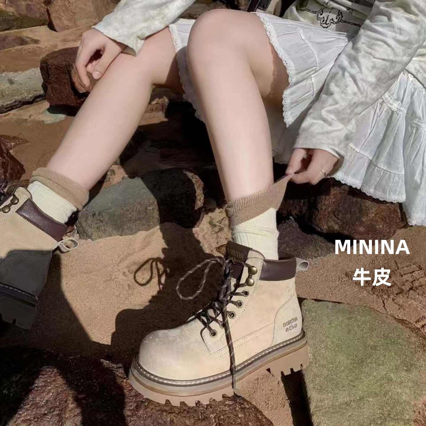 纯皮马丁靴女帅气户外登上鞋高帮休闲鞋2025广州ins潮单靴子春秋