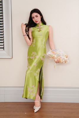 YEERANDMORE 2025年春夏新款原创设计新中式国风旗袍裙复古盘扣款