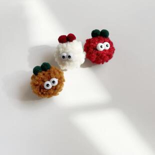 一只小煤球胸针 创意呆萌毛绒毛球别针围巾包包装饰胸章