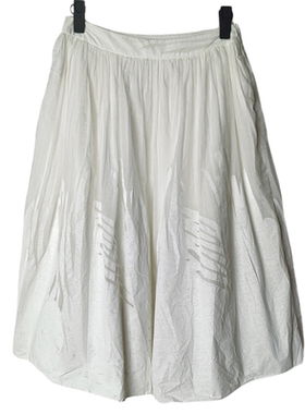 SD正品女士文艺范清新少女愫白异域纯色印花廊形半身裙1191