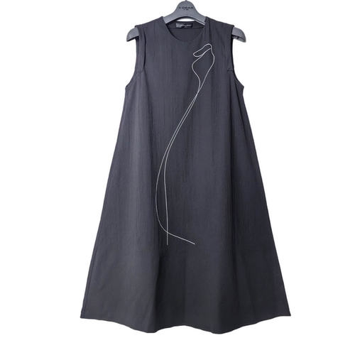 圣迪家时尚线条无袖背心连衣裙