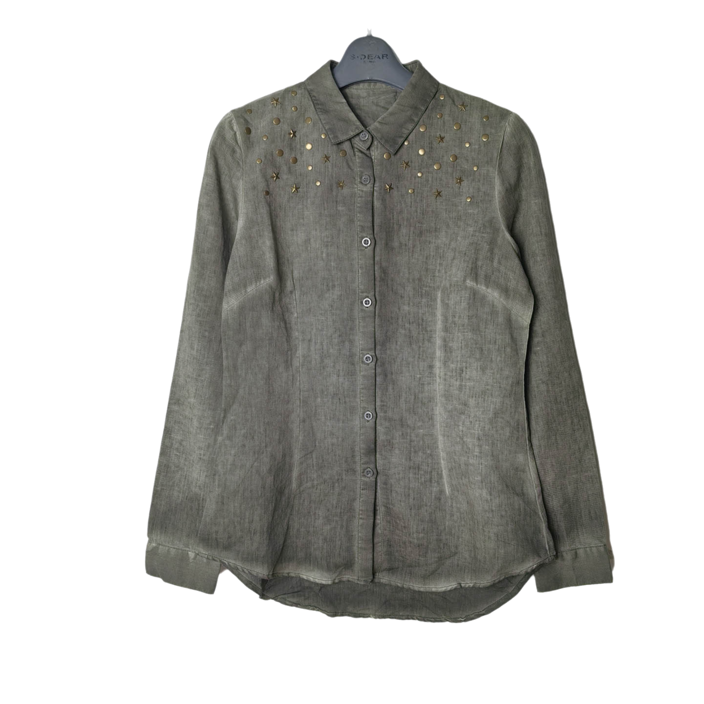 SD正品女士时尚设计感重工钉珠装饰亚麻长袖衬衫0598,女装/女士精品,衬衫,淘宝优惠券,粉丝福利购,淘宝优惠卷