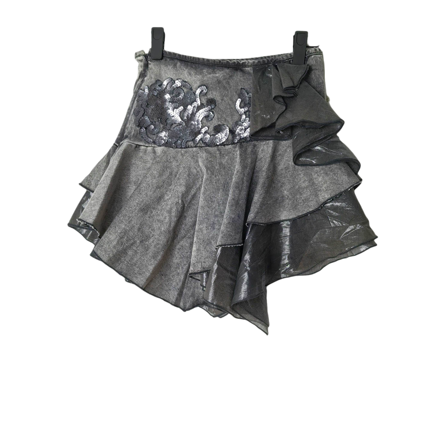 圣迪家性感拼接亮片牛仔半身裙