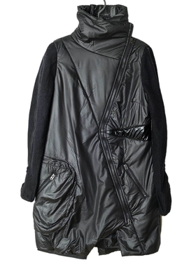 圣迪家个性拼接立领长袖棉服