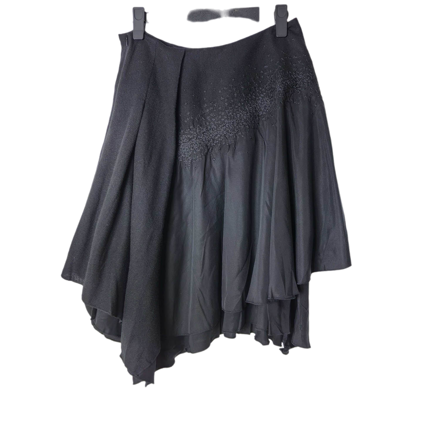 圣迪家优雅拼接绣花不规则半身裙