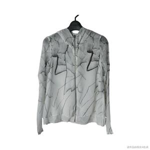 圣迪家正品女士抽象水墨印花连帽上衣防晒服2268