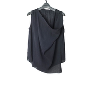 开衫 SD正品 雪纺衫 设计感不规则搭片褶皱无袖 1608 女士时尚