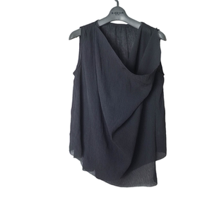 开衫 SD正品 雪纺衫 设计感不规则搭片褶皱无袖 1608 女士时尚