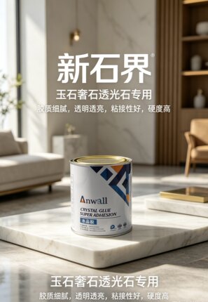 安沃尔Anwall云石大理石水晶胶玉石奢石透光石修补粘接专用透明胶