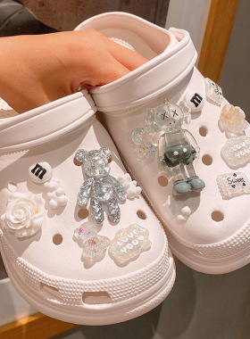 暴力熊小黑狗卡通潮牌crocs洞洞鞋配饰DIY鞋扣配件鞋面装饰鞋花