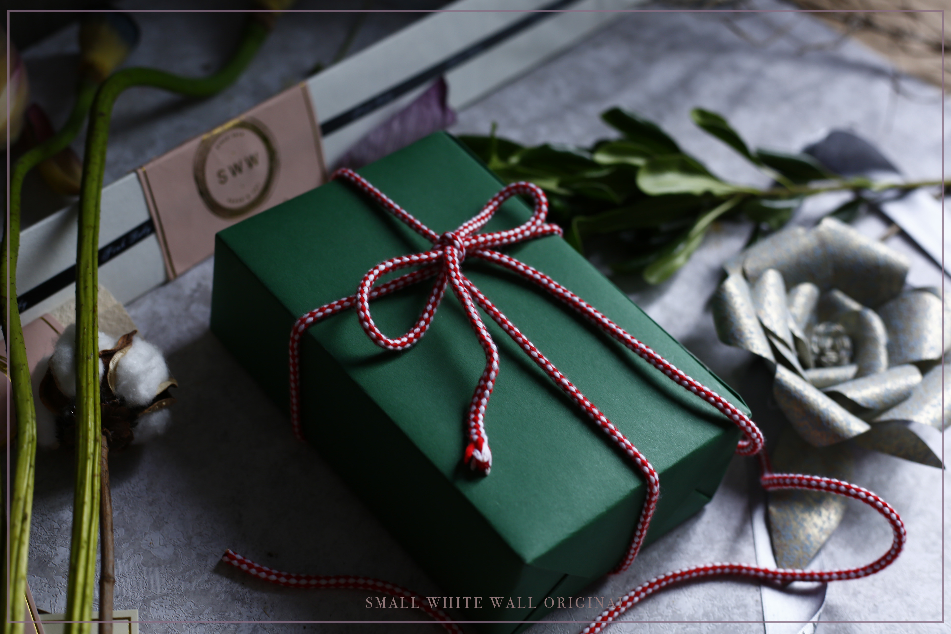 SWW原cinnamonon大幅圣诞节礼物包装纸礼品纸绿色加厚哑光纯色