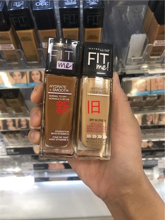 现货 Maybelline美宝莲FIT ME顺滑隐形保湿控油持久遮瑕美黑混干