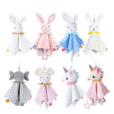 cartoon comfort towel hanging baby handkerchief towel toy0-3