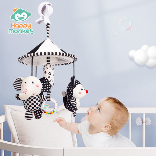 Happymonkey新生儿黑白追视床铃