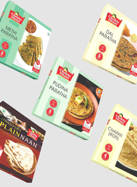 印度进口馕饼Plain Naan/MethiI Paratha/Chapti卷饼麦饼飞饼煎饼