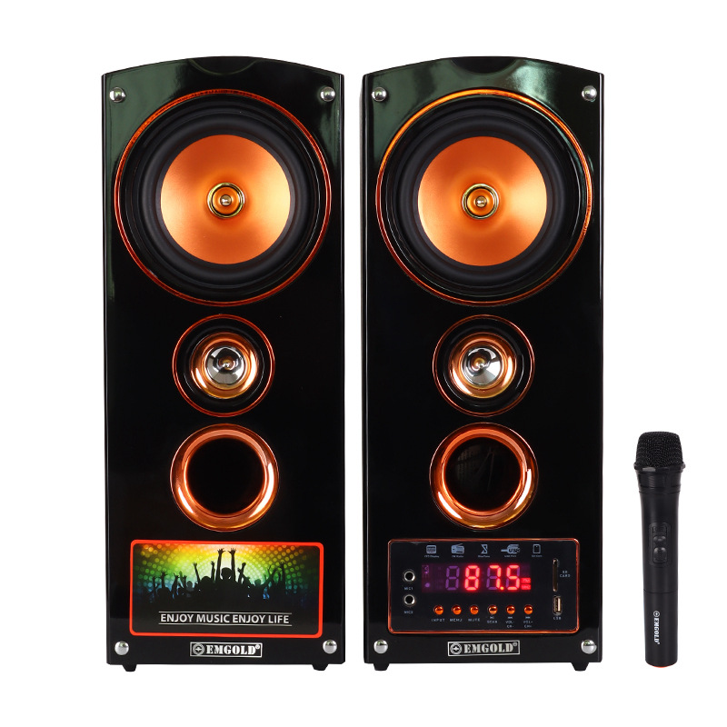 蓝牙木质2.0有源音箱带无线麦