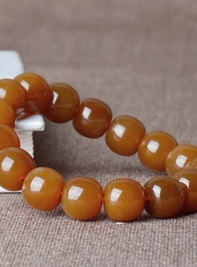 新疆和田玉且末红糖手链情侣手串