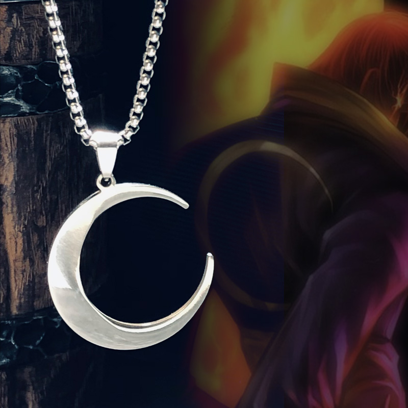 KOF拳皇八神项链男潮高街饰品月亮吊坠挂坠钛钢饰品个性配饰新款