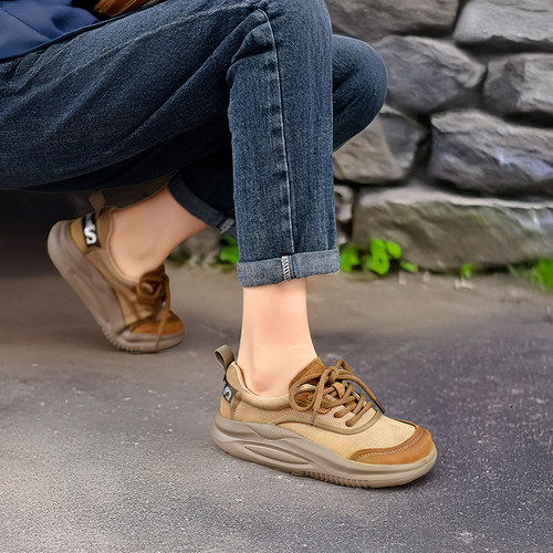 2025春秋头层牛皮休闲复古休闲鞋