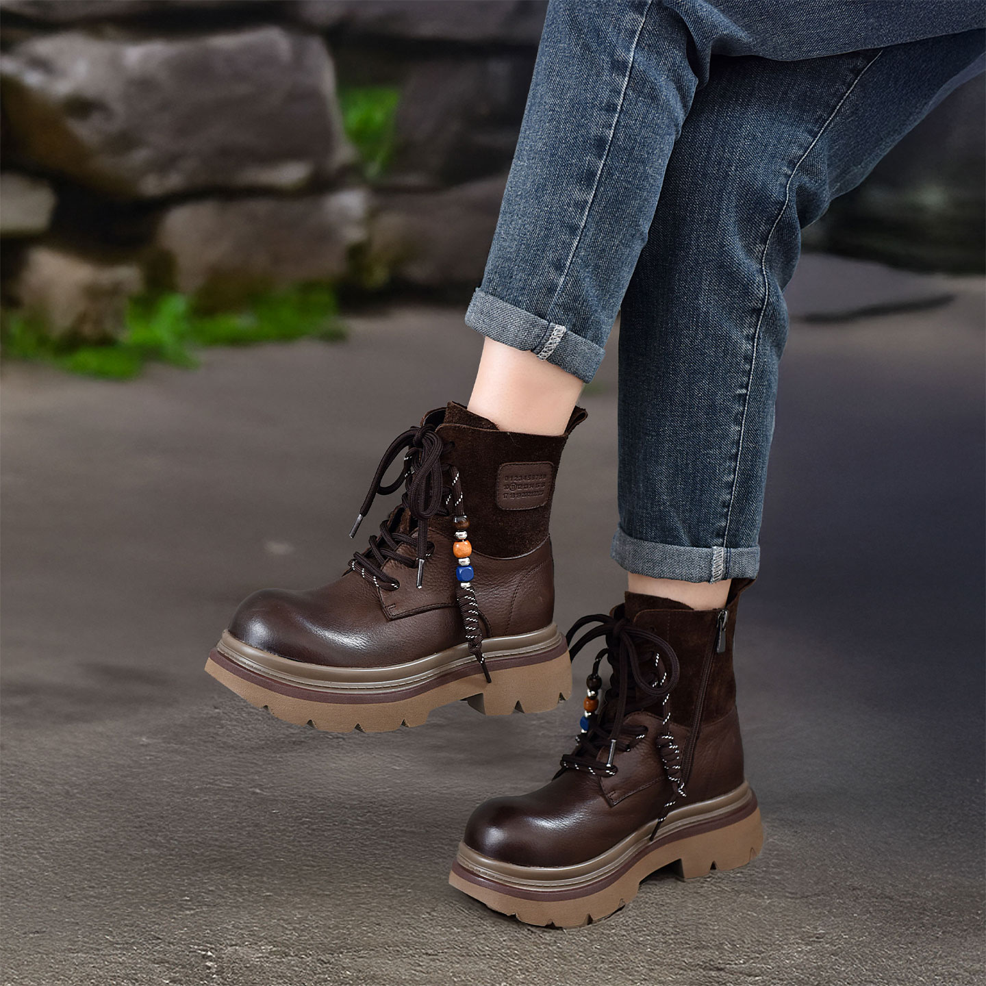 四起哥2025秋冬新款头层牛皮短靴