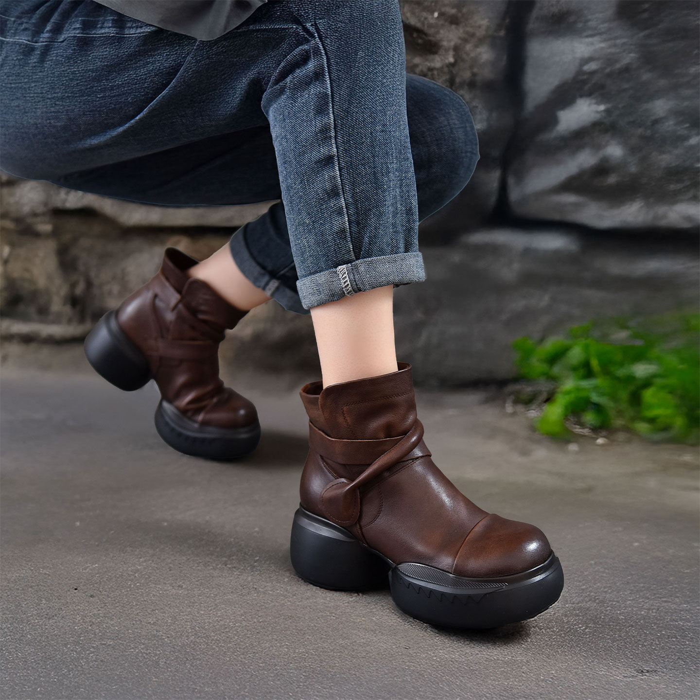 四起哥2025秋季新款头层牛皮靴