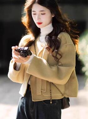 精仿女士秋冬季双面羊绒毛大衣