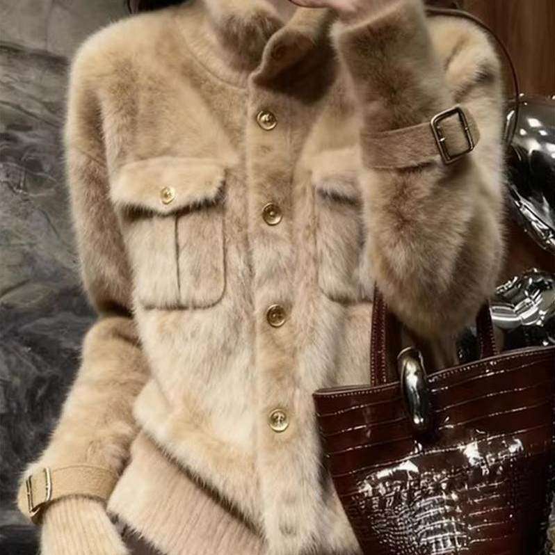 新款钮扣慵懒高级感毛衣外套