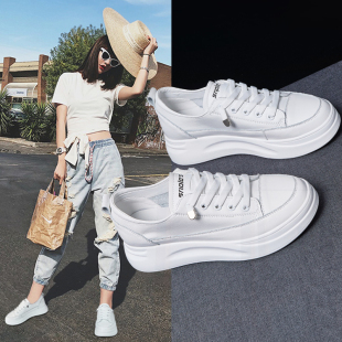 内增高百搭休闲板鞋 香港潮牌真皮小白鞋 厚底鞋 韩版 子 女2026夏新款