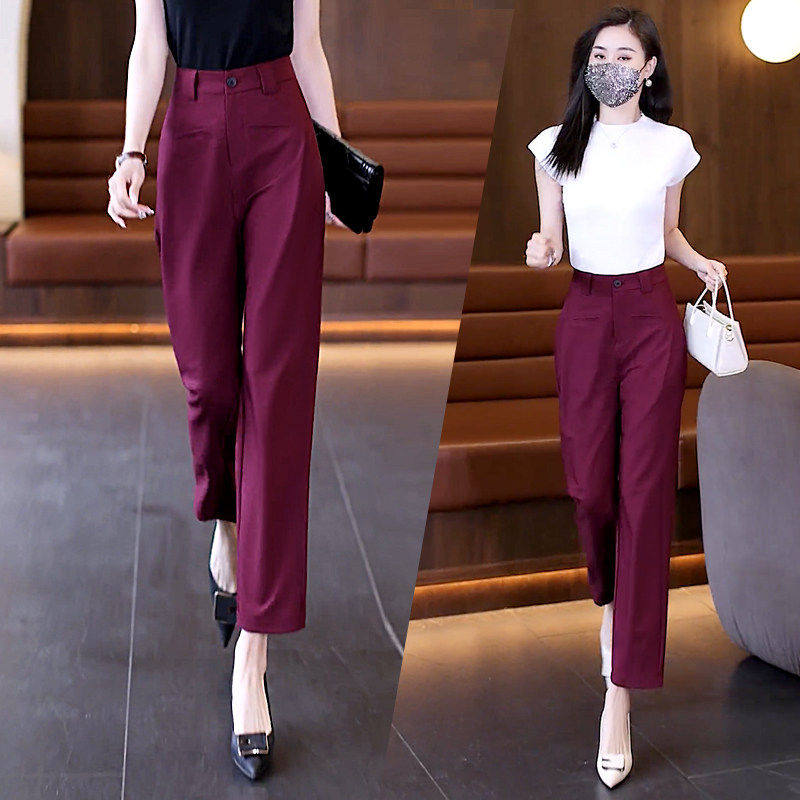 裤子女夏薄款2025新款九分哈伦裤垂坠高级感西装裤爆款休闲镰刀裤