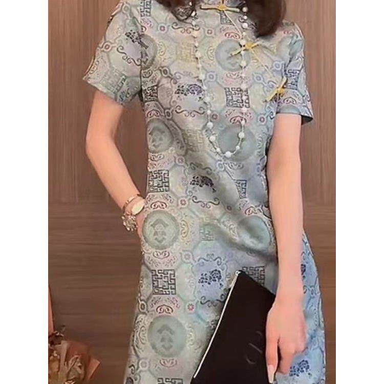 轻奢新中式改良旗袍女夏季新款高级感小个子高端日常可穿连衣裙子