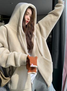 潮牌羊羔毛外套女冬季新款学院风