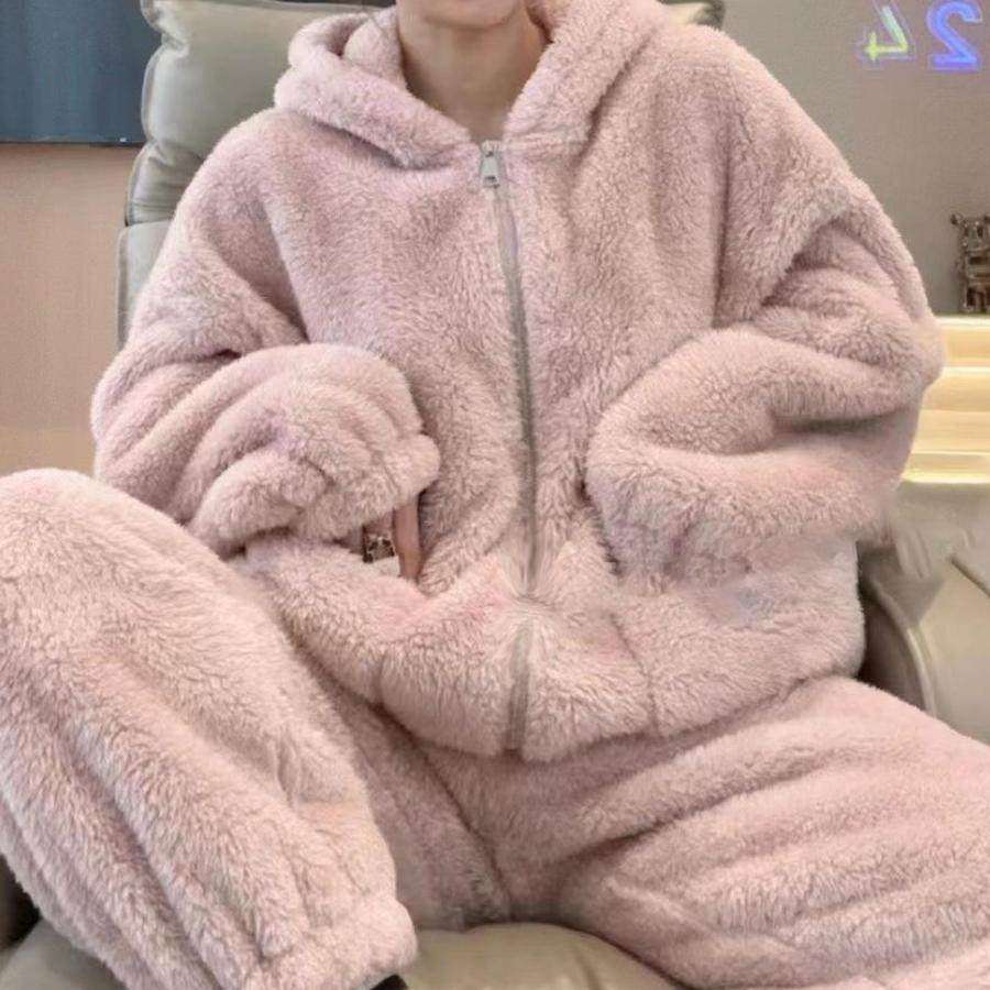 轻奢超火冬装一整套可外穿珊瑚绒睡衣女加绒加厚保暖两件套家居服,女装/女士精品,时尚套装,淘宝优惠券,粉丝福利购,淘宝优惠卷