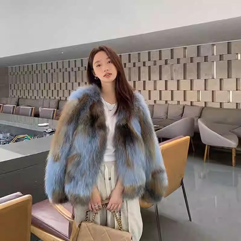 外套女短款小个子长毛毛