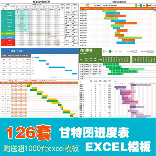 it项目管理甘特图年月周计划表Excel表格学习自律表格制作模板
