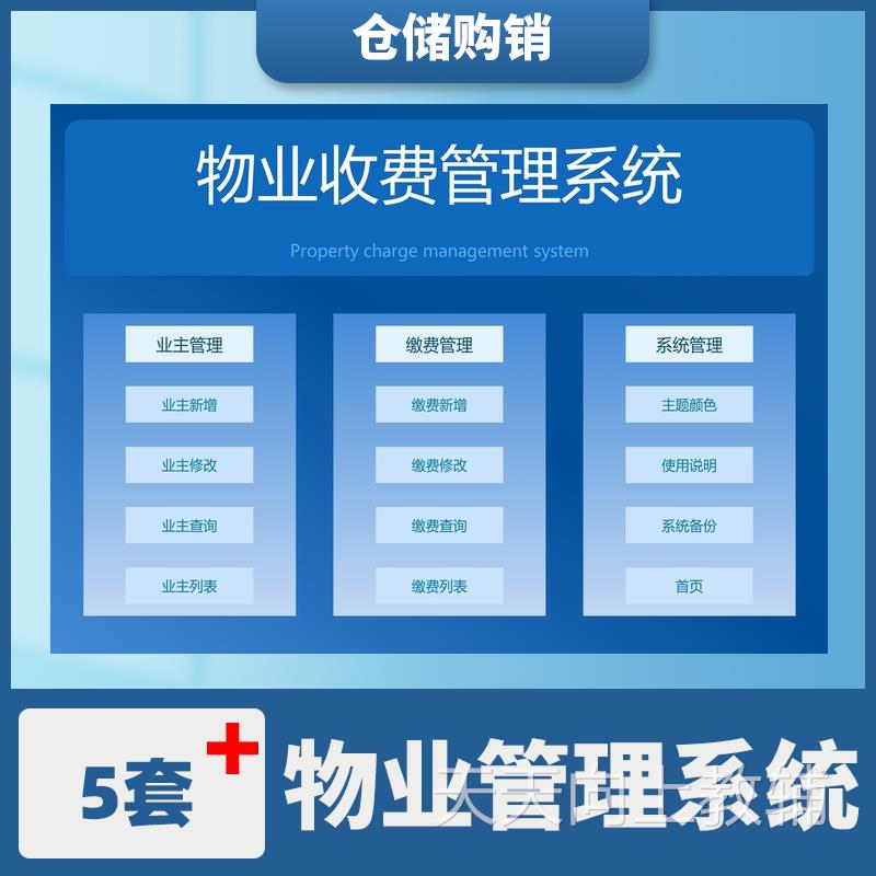 物业收费管理系统表格业主信息物业费登记水电费管理统计查询模板