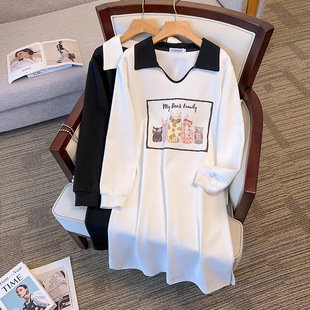 350/300斤超大大码女装胸围150/160宽松中长款卫衣240休闲连衣裙2