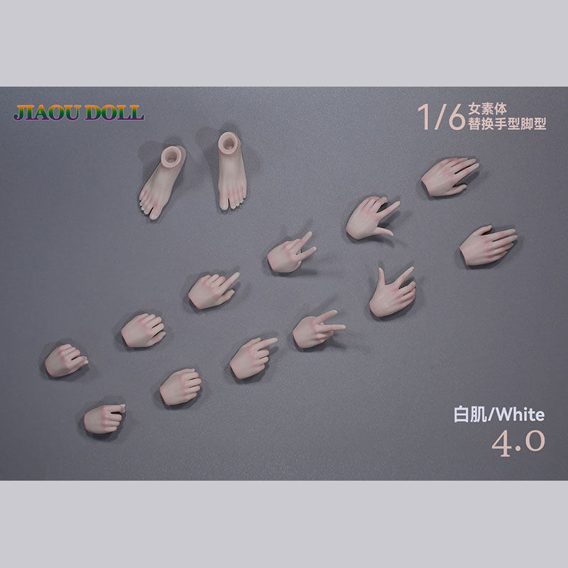 JIAOUL DOLL 1/6女兵人素体比耶手型脚型包 4.0精装手型 多肤色