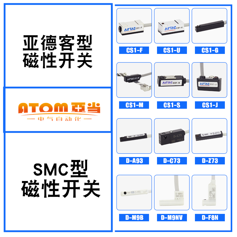 亚德客LEKON磁性开关CS1-F/U/J/S/G/M气缸SMC感应器DA93DZ73DM9BV-封面