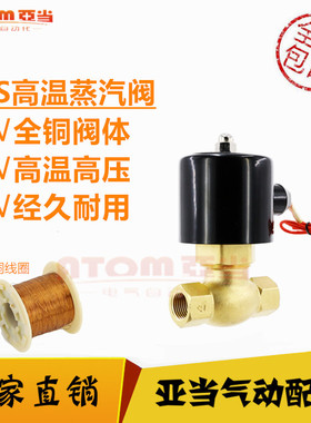 神洲NBSZC全铜高温蒸汽电磁阀蒸气AC220V4分6分1寸US-15/20/25/32